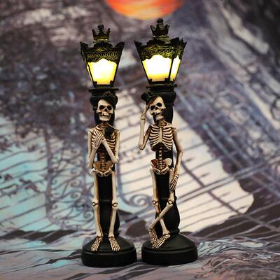 万圣节装饰用发光骷髅路品灯鬼屋摆件南HOU瓜灯蜡密室酒吧置烛道