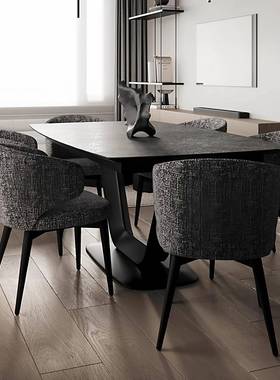 欧美实木餐椅现代简奢约布艺餐桌后椅LG0059子酒店轻洽谈家用靠背