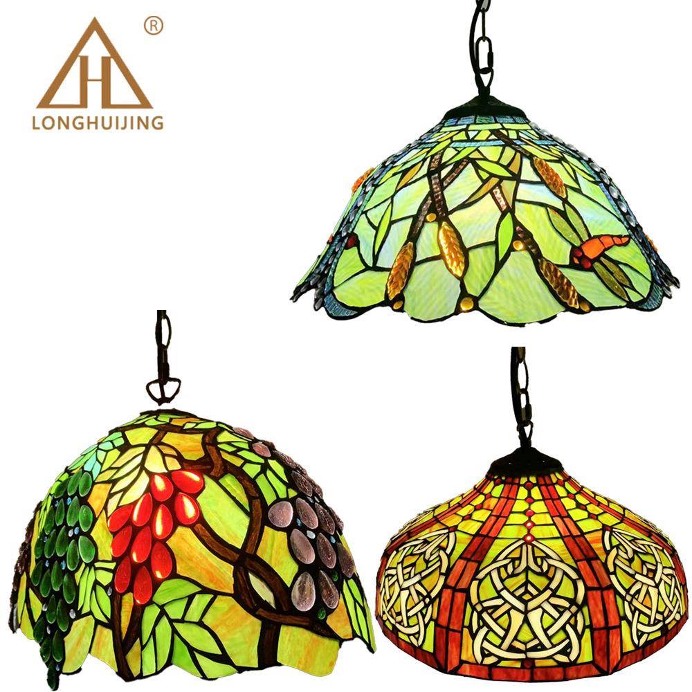 汇璟蒂凡尼欧2式美精式田美园复杂餐厅致造型精大吊英寸灯色彩丰