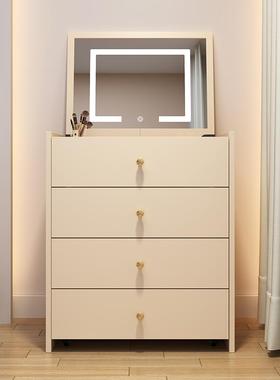 主卧梳妆JSW台化叠一卧室小户床型妆台头斗简约体化妆桌镜子翻盖