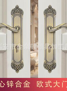 入户锁真假锁欧复古对门DEA开大式门锁实室内通道木门加双开把长