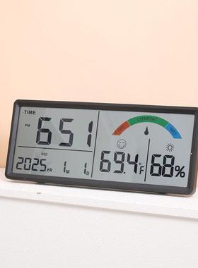 创意大LD钟C屏客厅温度时钟多功能数字钟表简约电AFB子湿钟9554