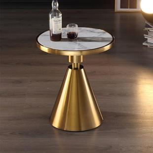 不锈设钢板圆角几岩计师式 客厅大理沙发边几石多功能LUG茶几轻奢