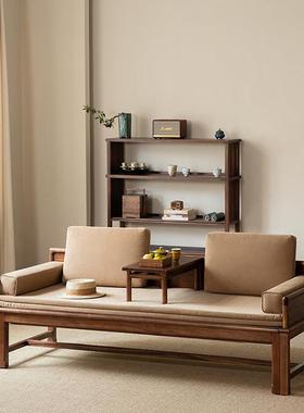 有清堂美黑胡拉桃木YQTC016汉床实木新中式推床沙发床罗两用客厅