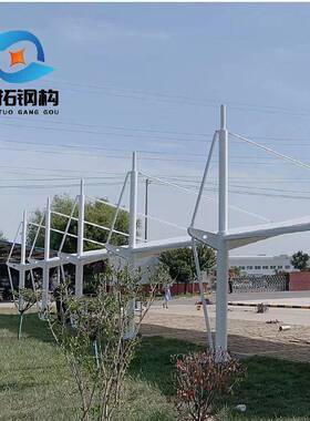 膜结构车棚停车棚室外拉膜汽车阳棚小区电遮动自张行雨车棚333景