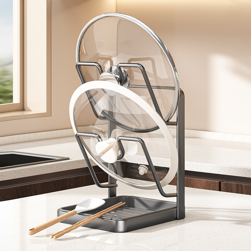 【下单立减50】厨房锅盖架锅铲托置物架菜板台面多层坐式_jh