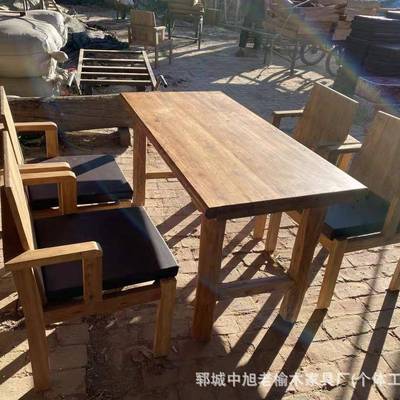 老榆木RPT木条桌老门板茶桌长台家用餐桌老木板吧复古茶几实小桌