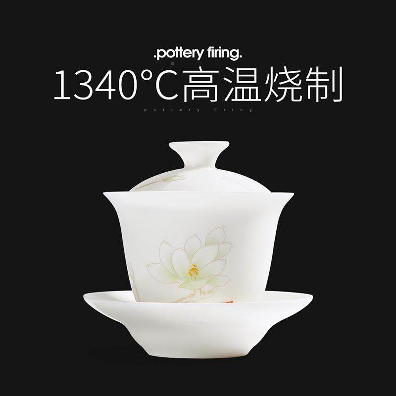 羊脂玉三盖碗兴3552立鑫瓷单陶个盖碗茶具才L可订OGO