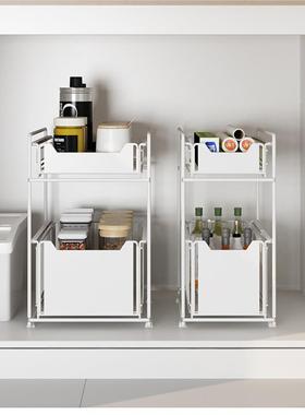 整槽厨房推JS030G拉式收纳架家室用橱柜理架浴洗手台下水置物架