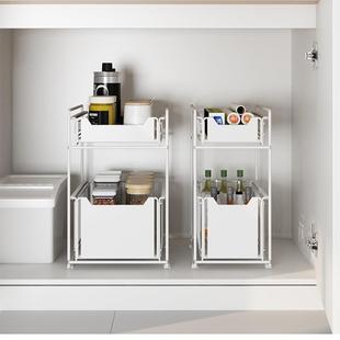 整槽厨房推JS030G拉式 收纳架家室用橱柜理架浴洗手台下水置物架