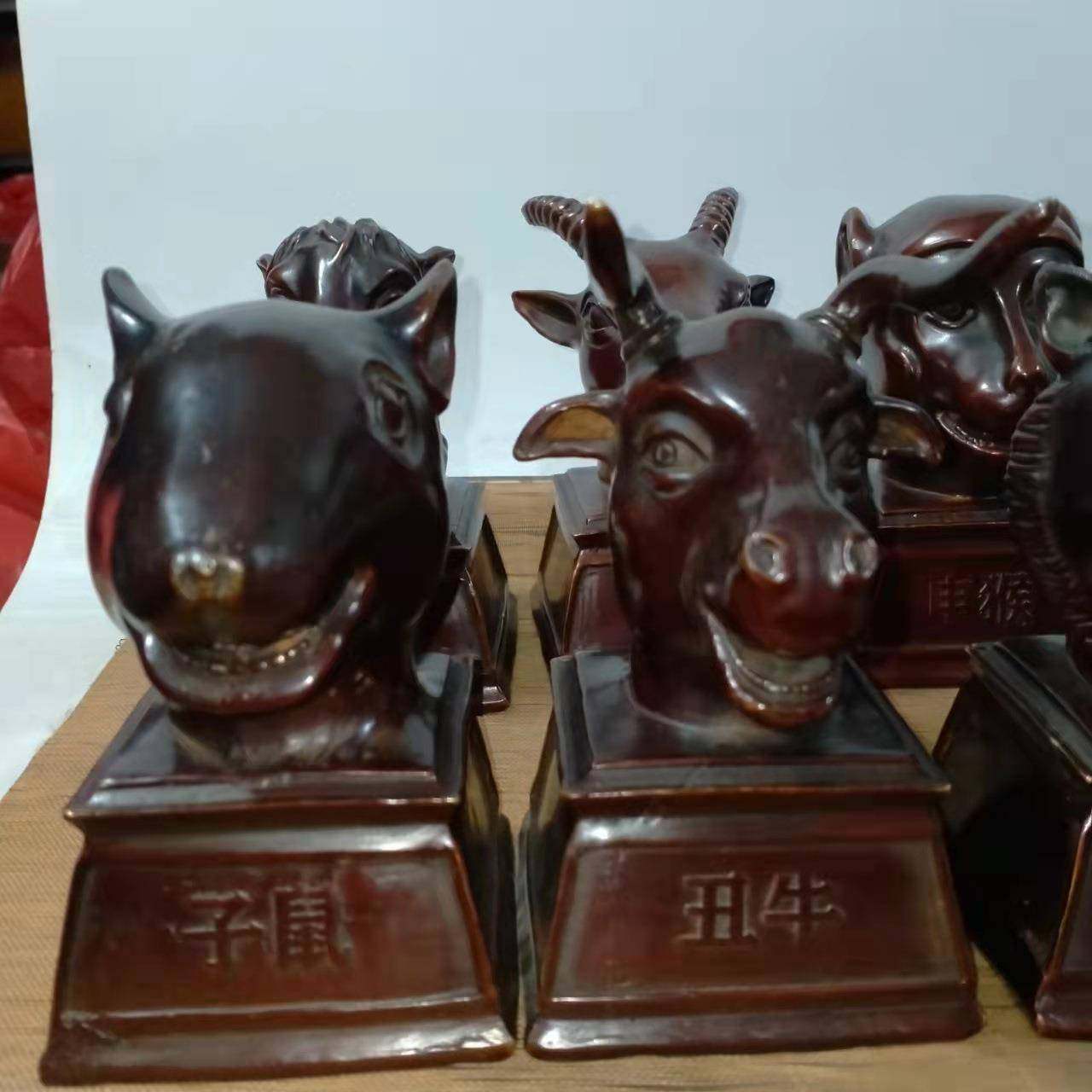 铜工品十二生肖艺动物头像雕像铜圆明园十二肖生兽首铜雕摆件