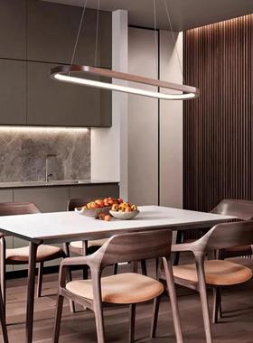 现代简约性道灯跑客厅个吧台书房餐厅走廊椭圆实餐木吊灯具D58711