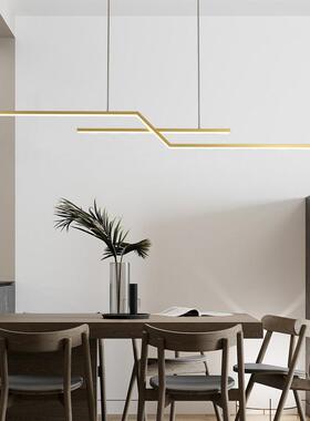 义餐厅吊灯代简约长条一字型46625吧台灯极现创个简性设计师办公
