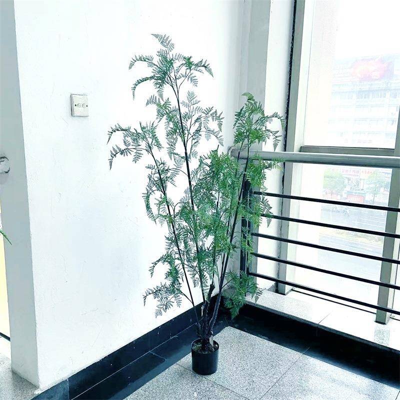 工厂仿店真88004蕨类植栽摆件马尾蕨物盆手感蕨羊齿蕨树家居装饰