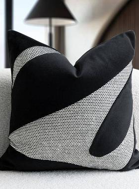 简约现代样间抱枕黑色异形发拼接靠枕沙UAC靠垫轻奢板酒店靠包枕