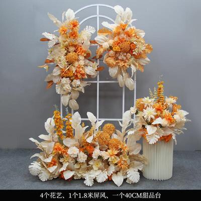 整套千代MMK仿兰真花路结婚婚花礼引花屏风地排花点花挂婚礼绢花