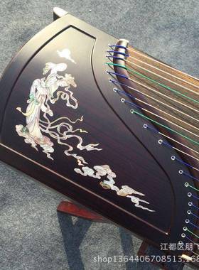 扬州鹏筝古直专销鹏飞古筝紫檀挖嵌69904飞孔雀款业演奏古筝