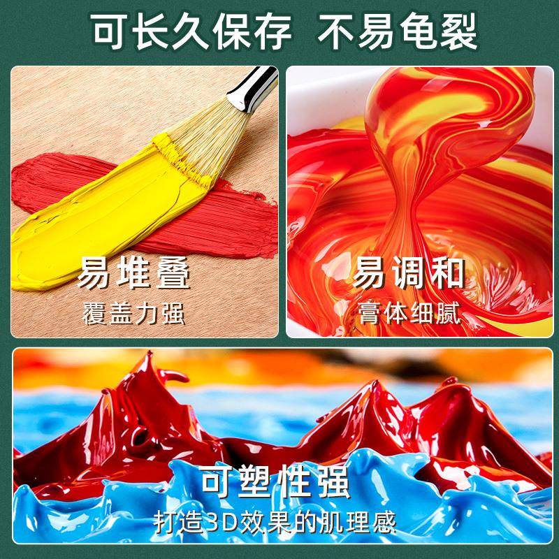 画工具套油装材料2色油画颜料套装4初学者画专业全套RXE油彩框基