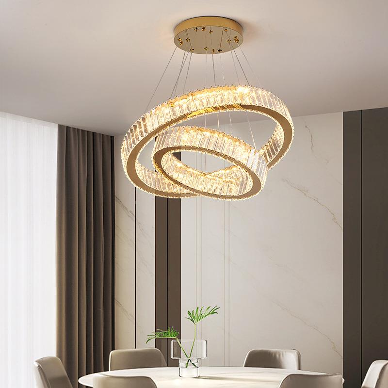 轻奢水晶LE508D墅高吊灯复式楼大吊灯别客厅水晶灯档厅灯客具