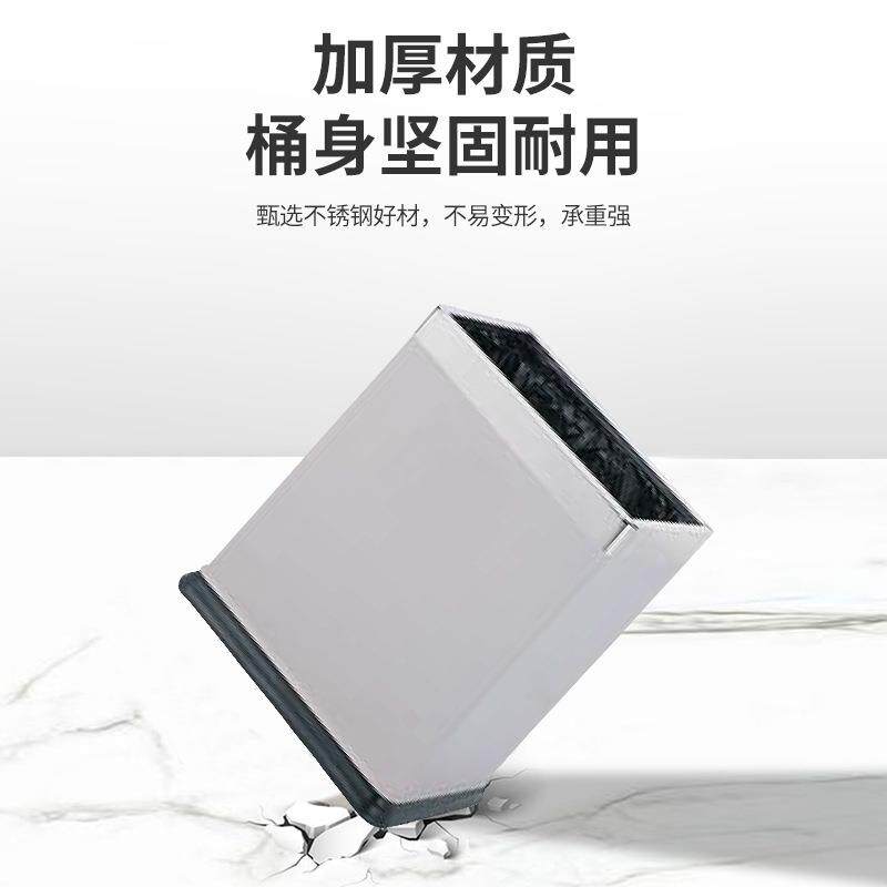 广家用房不锈钢房间室内垃圾桶厨东房不方垃圾收纳桶形无盖锈钢篓