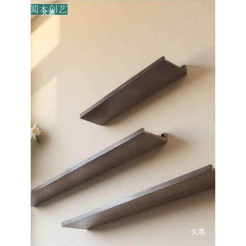 t$*&u+fg实木打一孔免卫生间置物架墙置物架悬浮壁上挂字隔板书架
