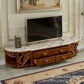 欧式 红茶墅GEN几柜电视柜檀色大象款 别大户型茶几电视椭圆形带雕