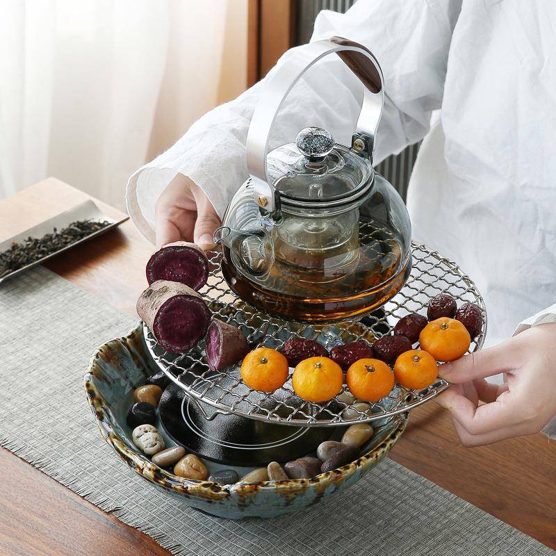 围炉煮茶全套茶工具式烤电中陶炉室内家用茶壶煮器煮gaeba茶茶炉