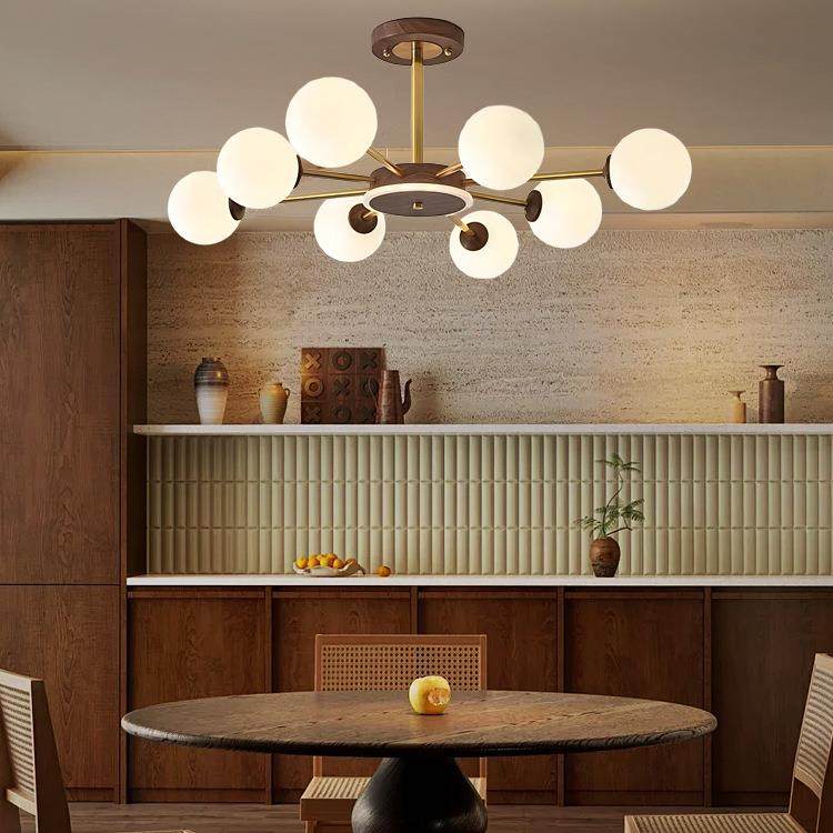 法复古客厅吊灯中古风魔豆多头式厅灯玻璃圆球大472主卧室房间书,家装灯饰光源,智能吊灯,淘宝优惠券,粉丝福利购,淘宝优惠卷
