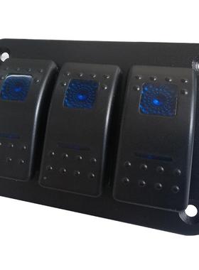 宇捷热品3位JSX5双INP蓝灯ON-FOF铝面板