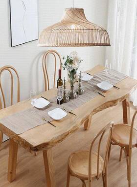 藤罩编吊灯手21126工灯中式餐厅室饭店茶室客厅卧书房酒吧复古编