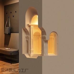 龛嵌入式石膏壁灯罗伦萨墙角壁灯425灯转感角应氛围佛灯香