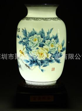 富平安瓜贵瓶骨瓷现代时尚青花瓷花瓶61008花插装家饰品客厅工艺