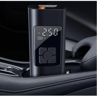 新无款手汽迷你持带灯JR-Q0104电动充气打气泵便携式线数显车车载