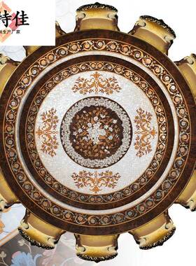 欧式实木雕花餐餐桌NAZ餐椅法式宫廷奢华厅贝壳拼花餐别墅家台具