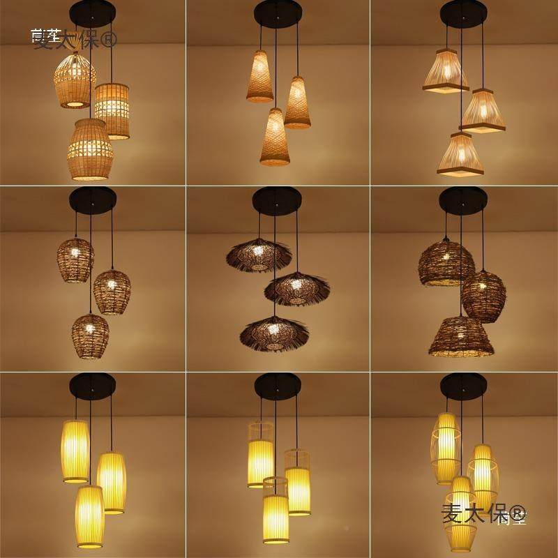 饭中式特色新款豪华艺店包间吊灯藤283编餐饮店灯笼组合编竹麦竹,家装灯饰光源,智能吊灯,淘宝优惠券,粉丝福利购,淘宝优惠卷