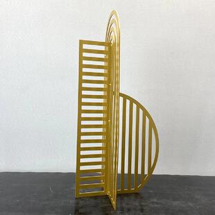 摆约简现代属轻奢网格屏风件k0615样板间售金楼处客厅玄关窒内软