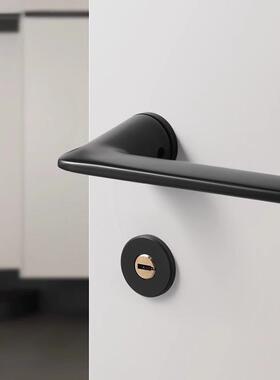 豪意式白色生态K35蒂极简门锁室内卧室磁吸音房锁生态门锁门现代