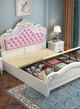 美轻式实木床YNN现代简约高端1奢.8米双人家用主卧1.5米单人床床