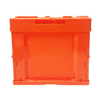 53-MRW340折叠箱橘色带盖0周转箱物流工厂五物金工业多功能输运储