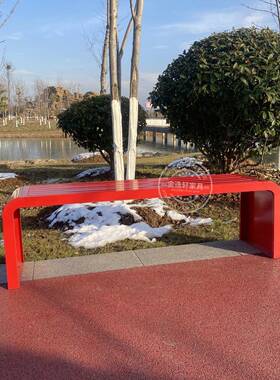 凳0A全铁白色公园椅户外长艺椅室外黑防水长条商场休息座EBY椅长