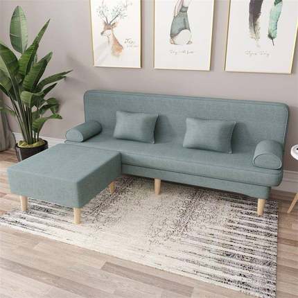 沙发小网户型出租房沙发床两沙用可折叠双人简易红客厅UGG艺懒人