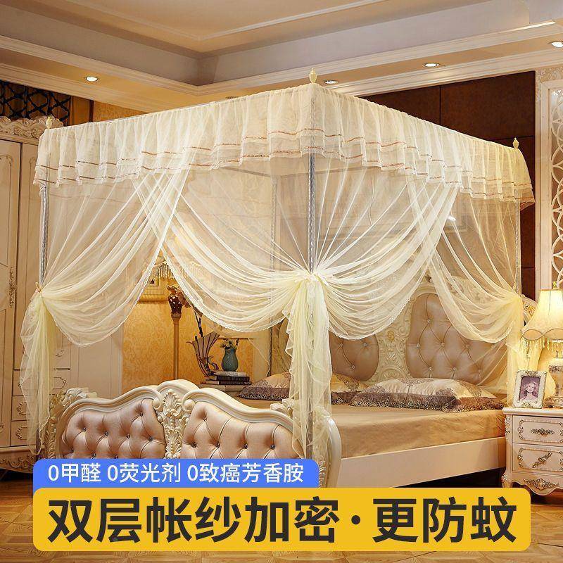 新款三fj8celcU开门加制蚊帐不锈管钢落地钉加粗加密厚支架子家用