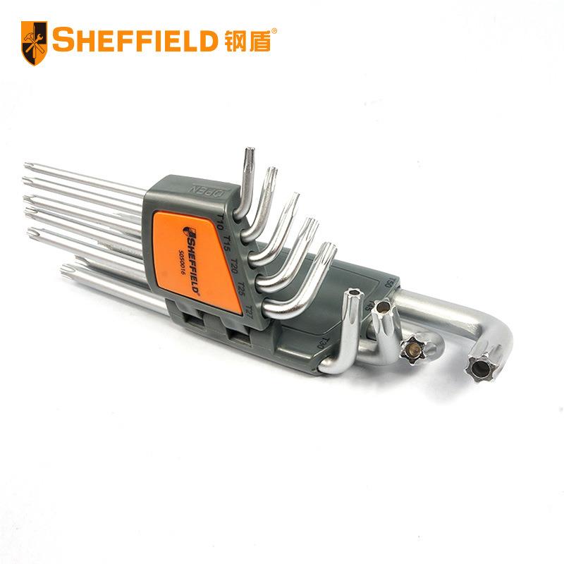 钢盾花型角内六角12扳手/L型加长手/米字梅花内扳六套S0装50015/6