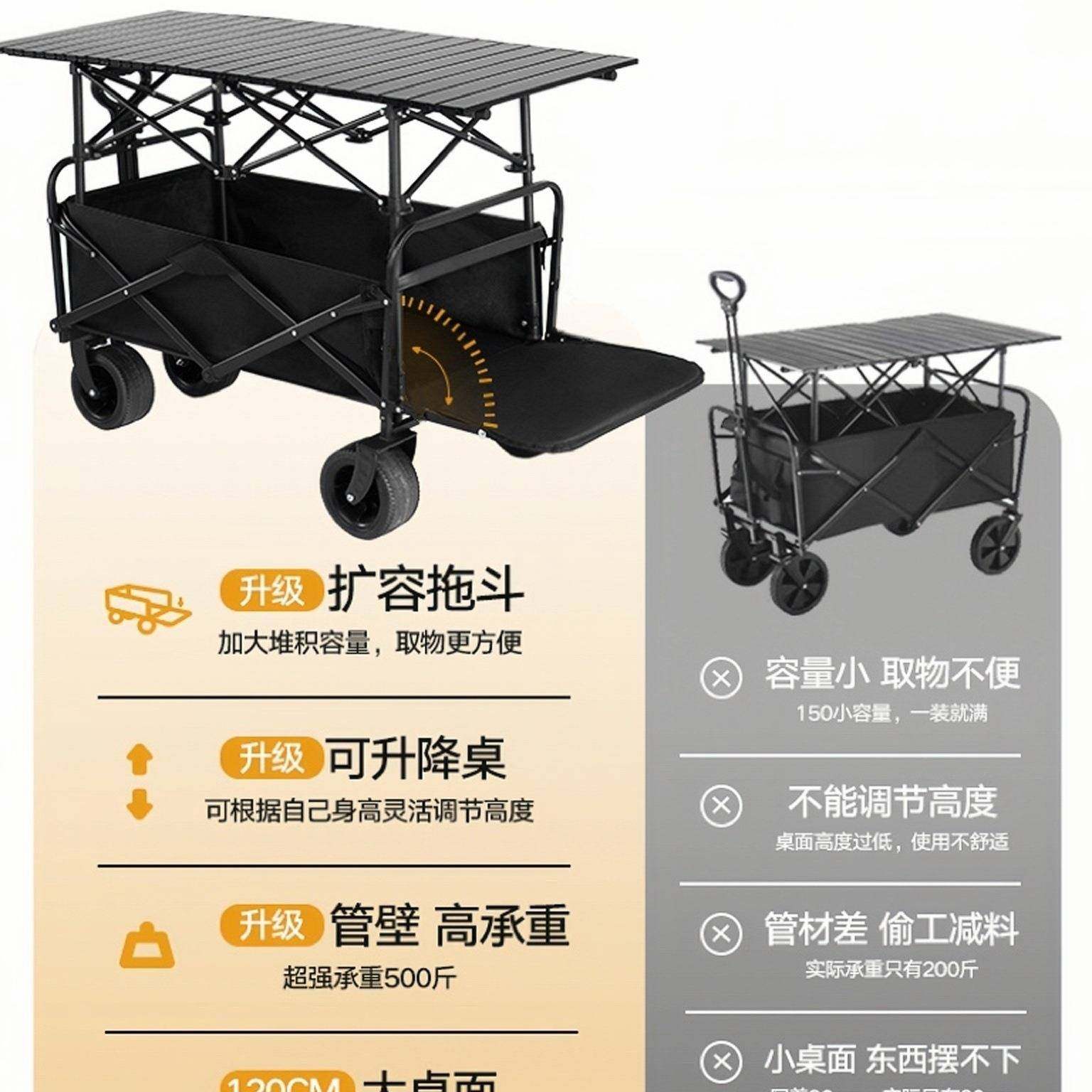 露营摆摊阳小推车地摊升降桌烤肠户外营地便车遮伞野车餐10010301,收纳整理,书桌收纳置物架,淘宝优惠券,粉丝福利购,淘宝优惠卷