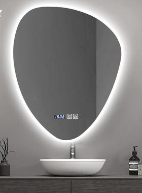 创意水异形浴室智l能502镜子卫生间洗滴漱镜台梳妆ed灯发光触摸防