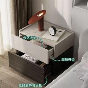 翰菲亚实木颗粒板简现代轻柜奢床头收LNO整装免漆纳约储物柜