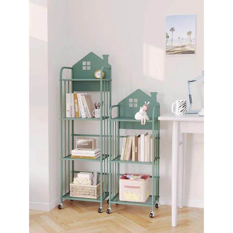 铁艺多层儿童书架家落地物书架移动书置本收纳架储物简易171客厅