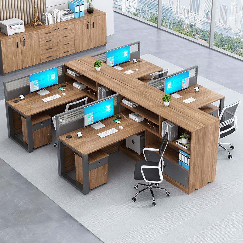 财办公桌组工桌员椅合公司4人位6双务人简约办公桌BGZ-003子办公