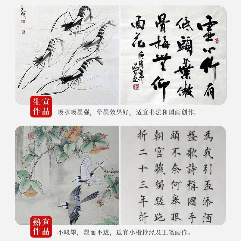 宣纸生276宣特净对皮工皮宣书法作品纸专用四檀尺六手尺整张开国