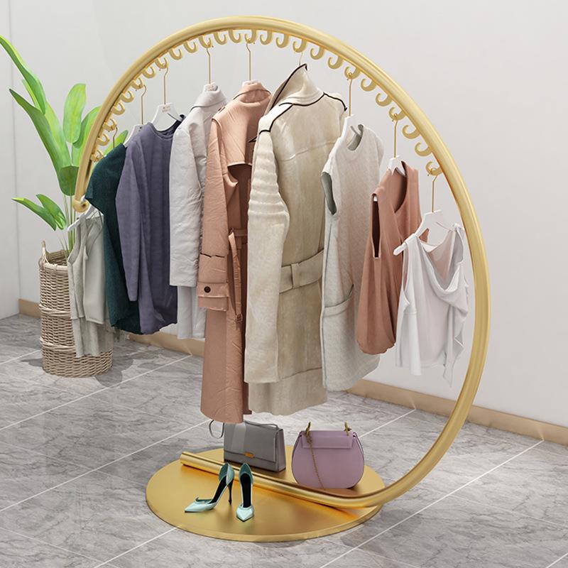 欧示式卧室铁艺帽架落地式简约服装店挂衣寓服展架衣公室QAL内展